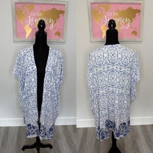 Angie Blue and White Lightweight Cardigan (S)